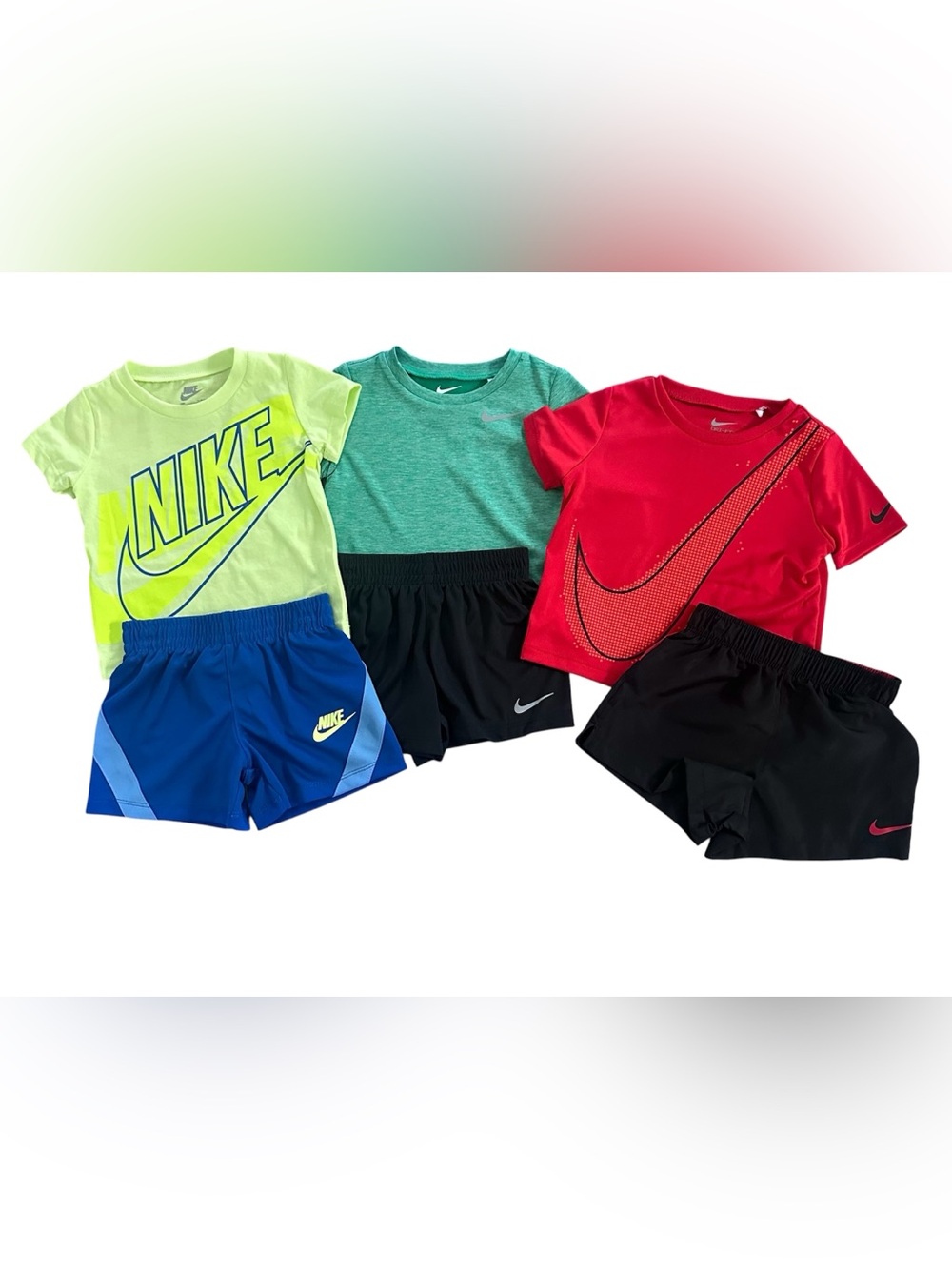 Nike Boys 12 Months 2-Piece Outfit Sets Lot of 3 NWT Shorts & Tees Athletic